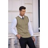 image:imageCOOFANDY Mens Sweater Vest V Neck Slim Fit Casual Sleeveless Twisted Knitted Pullover SweaterKhaki