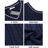 image:imageCOOFANDY Mens Sweater Vest V Neck Slim Fit Casual Sleeveless Twisted Knitted Pullover SweaterNavy Blue
