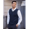 image:imageCOOFANDY Mens Sweater Vest V Neck Slim Fit Casual Sleeveless Twisted Knitted Pullover SweaterNavy Blue