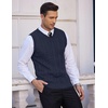 image:imageCOOFANDY Mens Sweater Vest V Neck Slim Fit Casual Sleeveless Twisted Knitted Pullover SweaterSolid Navy Blue
