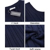 image:imageCOOFANDY Mens Sweater Vest V Neck Slim Fit Casual Sleeveless Twisted Knitted Pullover SweaterSolid Navy Blue