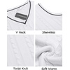 image:imageCOOFANDY Mens Sweater Vest V Neck Slim Fit Casual Sleeveless Twisted Knitted Pullover SweaterWhite