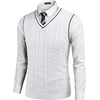 image:imageCOOFANDY Mens Sweater Vest V Neck Slim Fit Casual Sleeveless Twisted Knitted Pullover SweaterWhite
