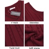 image:imageCOOFANDY Mens Sweater Vest V Neck Slim Fit Casual Sleeveless Twisted Knitted Pullover SweaterWine Red