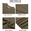 image:imageCOOFANDY Mens Sweaters Polos Long Sleeve V Neck Knit Polo Lightweight Casual Pullover SweaterArmy Green