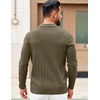 image:imageCOOFANDY Mens Sweaters Polos Long Sleeve V Neck Knit Polo Lightweight Casual Pullover SweaterArmy Green