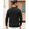 image:imageCOOFANDY Mens Sweaters Polos Long Sleeve V Neck Knit Polo Lightweight Casual Pullover SweaterBlack