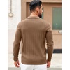 image:imageCOOFANDY Mens Sweaters Polos Long Sleeve V Neck Knit Polo Lightweight Casual Pullover SweaterBrown