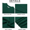 image:imageCOOFANDY Mens Sweaters Polos Long Sleeve V Neck Knit Polo Lightweight Casual Pullover SweaterDark Green