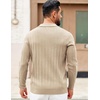 image:imageCOOFANDY Mens Sweaters Polos Long Sleeve V Neck Knit Polo Lightweight Casual Pullover SweaterKhaki