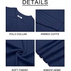 image:imageCOOFANDY Mens Sweaters Polos Long Sleeve V Neck Knit Polo Lightweight Casual Pullover SweaterNavy Blue