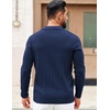 image:imageCOOFANDY Mens Sweaters Polos Long Sleeve V Neck Knit Polo Lightweight Casual Pullover SweaterNavy Blue
