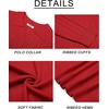 image:imageCOOFANDY Mens Sweaters Polos Long Sleeve V Neck Knit Polo Lightweight Casual Pullover SweaterRed