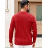 image:imageCOOFANDY Mens Sweaters Polos Long Sleeve V Neck Knit Polo Lightweight Casual Pullover SweaterRed