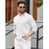 image:imageCOOFANDY Mens Sweaters Polos Long Sleeve V Neck Knit Polo Lightweight Casual Pullover SweaterWhite