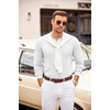 image:imageCOOFANDY Mens Sweaters Polos Long Sleeve V Neck Knit Polo Lightweight Casual Pullover SweaterWhite