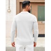 image:imageCOOFANDY Mens Sweaters Polos Long Sleeve V Neck Knit Polo Lightweight Casual Pullover SweaterWhite