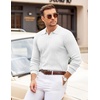 image:imageCOOFANDY Mens Sweaters Polos Long Sleeve V Neck Knit Polo Lightweight Casual Pullover SweaterWhite