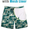 image:imageCOOFANDY Mens Swim Trunks 7 inch Bathing Suit with Mesh Liner Swim Shorts Board Short SwimsuitBlue Green Coconut Tree
