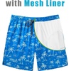 image:imageCOOFANDY Mens Swim Trunks 7 inch Bathing Suit with Mesh Liner Swim Shorts Board Short SwimsuitBlue Hibiscus Coconut Tree