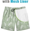 image:imageCOOFANDY Mens Swim Trunks 7 inch Bathing Suit with Mesh Liner Swim Shorts Board Short SwimsuitLight Green and White Leaves