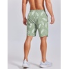 image:imageCOOFANDY Mens Swim Trunks 7 inch Bathing Suit with Mesh Liner Swim Shorts Board Short SwimsuitLight Green and White Leaves