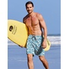 image:imageCOOFANDY Mens Swim Trunks 7 inch Bathing Suit with Mesh Liner Swim Shorts Board Short SwimsuitWhite Flowers Leaves on Blue