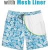 image:imageCOOFANDY Mens Swim Trunks 7 inch Bathing Suit with Mesh Liner Swim Shorts Board Short SwimsuitWhite Flowers Leaves on Blue