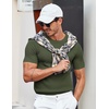 image:imageCOOFANDY Mens T Shirts Casual Short Sleeve Crewneck Shirts Solid Textured Knit Pullover TeesArmy Green