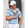 image:imageCOOFANDY Mens T Shirts Casual Short Sleeve Crewneck Shirts Solid Textured Knit Pullover TeesLight Blue
