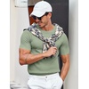image:imageCOOFANDY Mens T Shirts Casual Short Sleeve Crewneck Shirts Solid Textured Knit Pullover TeesLight Green