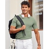 image:imageCOOFANDY Mens T Shirts Casual Short Sleeve Crewneck Shirts Solid Textured Knit Pullover TeesLight Green