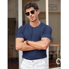 image:imageCOOFANDY Mens T Shirts Casual Short Sleeve Crewneck Shirts Solid Textured Knit Pullover TeesNavy Blue