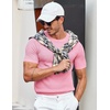 image:imageCOOFANDY Mens T Shirts Casual Short Sleeve Crewneck Shirts Solid Textured Knit Pullover TeesPink