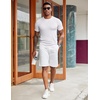 image:imageCOOFANDY Mens T Shirts Casual Short Sleeve Crewneck Shirts Solid Textured Knit Pullover TeesWhite