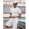 image:imageCOOFANDY Mens T Shirts Casual Short Sleeve Crewneck Shirts Solid Textured Knit Pullover TeesWhite