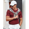 image:imageCOOFANDY Mens T Shirts Casual Short Sleeve Crewneck Shirts Solid Textured Knit Pullover TeesWine Red