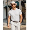 image:imageCOOFANDY Mens TShirts Short Sleeve Crewneck Knit Shirts Summer Ribbed Textured Tee ShirtsB White
