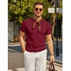 image:imageCOOFANDY Mens TShirts Short Sleeve Crewneck Knit Shirts Summer Ribbed Textured Tee ShirtsBurgundy Red