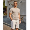 image:imageCOOFANDY Mens TShirts Short Sleeve Crewneck Knit Shirts Summer Ribbed Textured Tee ShirtsLight Khaki
