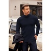 image:imageCOOFANDY Mens Turtleneck Sweater Long Sleeve Casual Ribbed Knitted High Neck Pullover SweatersBlue Purple