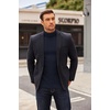 image:imageCOOFANDY Mens Turtleneck Sweater Long Sleeve Casual Ribbed Knitted High Neck Pullover SweatersBlue Purple