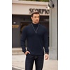 image:imageCOOFANDY Mens Turtleneck Sweater Long Sleeve Casual Ribbed Knitted High Neck Pullover SweatersBlue Purple