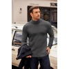 image:imageCOOFANDY Mens Turtleneck Sweater Long Sleeve Casual Ribbed Knitted High Neck Pullover SweatersDark Grey