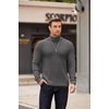 image:imageCOOFANDY Mens Turtleneck Sweater Long Sleeve Casual Ribbed Knitted High Neck Pullover SweatersDark Grey