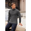 image:imageCOOFANDY Mens Turtleneck Sweater Long Sleeve Casual Ribbed Knitted High Neck Pullover SweatersDark Grey