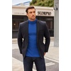 image:imageCOOFANDY Mens Turtleneck Sweater Long Sleeve Casual Ribbed Knitted High Neck Pullover SweatersLake Blue