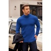 image:imageCOOFANDY Mens Turtleneck Sweater Long Sleeve Casual Ribbed Knitted High Neck Pullover SweatersLake Blue