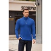 image:imageCOOFANDY Mens Turtleneck Sweater Long Sleeve Casual Ribbed Knitted High Neck Pullover SweatersLake Blue