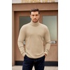 image:imageCOOFANDY Mens Turtleneck Sweater Long Sleeve Casual Ribbed Knitted High Neck Pullover SweatersLight Brown